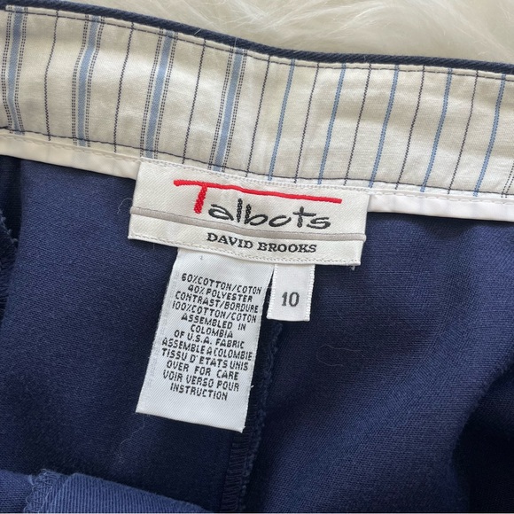 Vtg Talbots David Brooks Casual Slacks / Trousers High Waisted Pleated Blue 10 - Picture 11 of 16